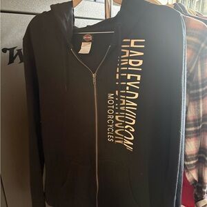 Harley-Davidson Black and White Zip-Up Jacket